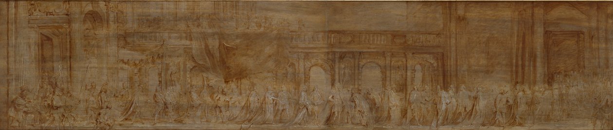 Carlos I y los Caballeros de la Jarretera en procesión, 1638 de Anthony van Dyck