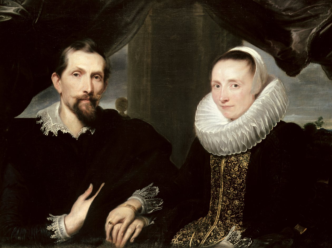 Doble retrato del pintor Frans Snyders y su esposa Margaretha de Vos de Anthony van Dyck