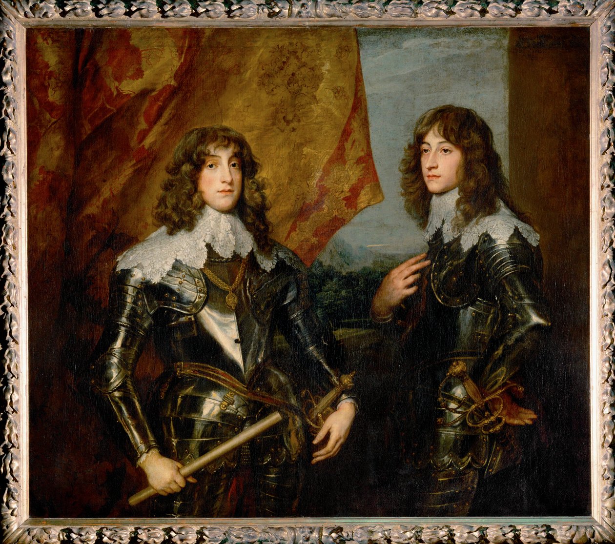 Doble retrato de los príncipes palatinos Karl Ludwig I, elector y su hermano Robert hijos de Friedrich V ... de Anthony van Dyck