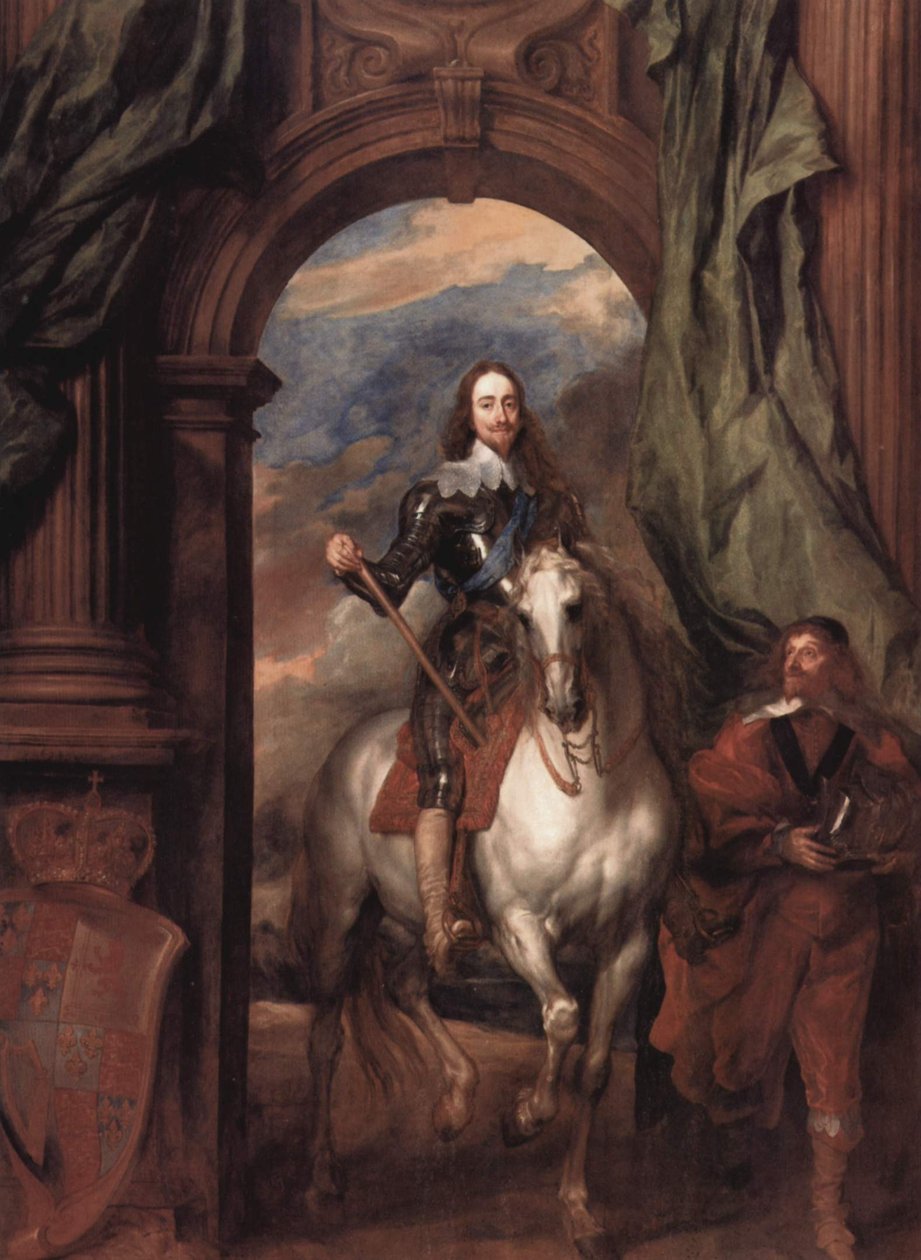 Alemán: Retrato de Carlos I, rey de Inglaterra, a caballo con su jinete St Antoine Carlos I (1600-1649) con M. de St Antoine de Anthony van Dyck