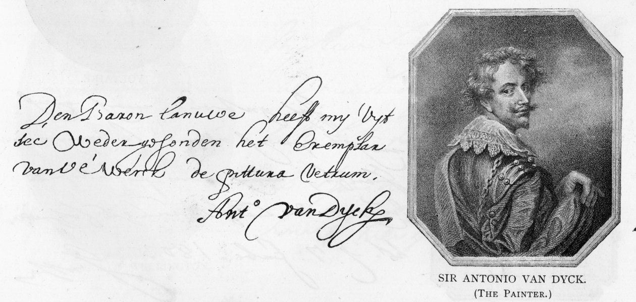Caligrafía y firma de Van Dyck, 14 de agosto de 1636 de Anthony van Dyck