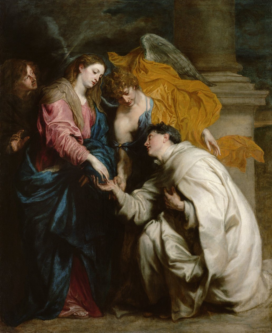 La visión del Beato Hermann de Steinfeld, conocido como José (1150-1230) - Pintura de Sir Anthonis (Anton o Antoon) van Dyck (1599-1641), óleo sobre lienzo (160x128 cm) de Anthony van Dyck
