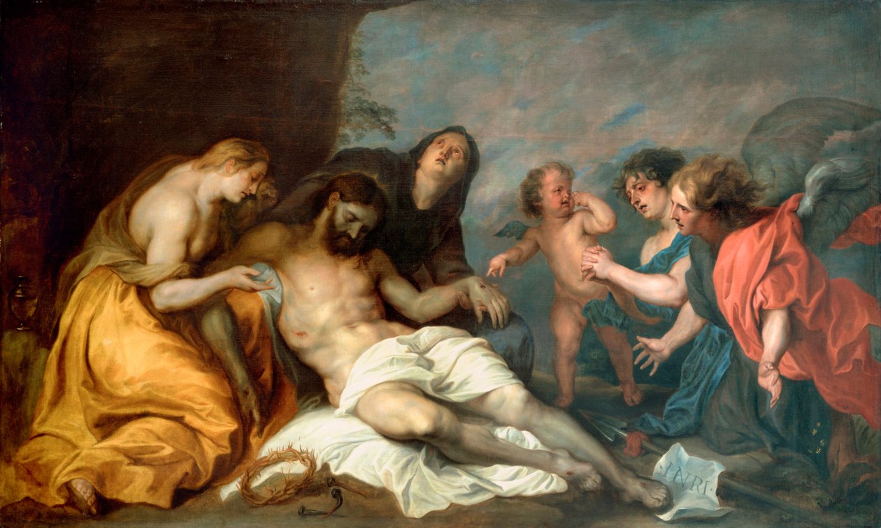 ""Lamentation sur la mort du christ"" (La Lamentación sobre Cristo) Pintura de Anthony (Anton o Antoon) Van Dyck (1599-1641) Óleo sobre lienzo ca 1637-1640 Dim 156,5x257 cm Museo de Bellas Artes de Bilbao de Anthony van Dyck
