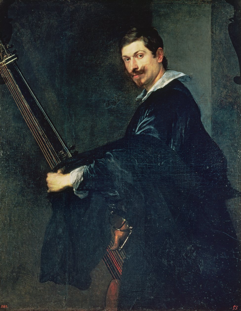 Hombre con laúd, retrato del músico Jacob Gaultier, laudista de la corte inglesa de Anthony van Dyck