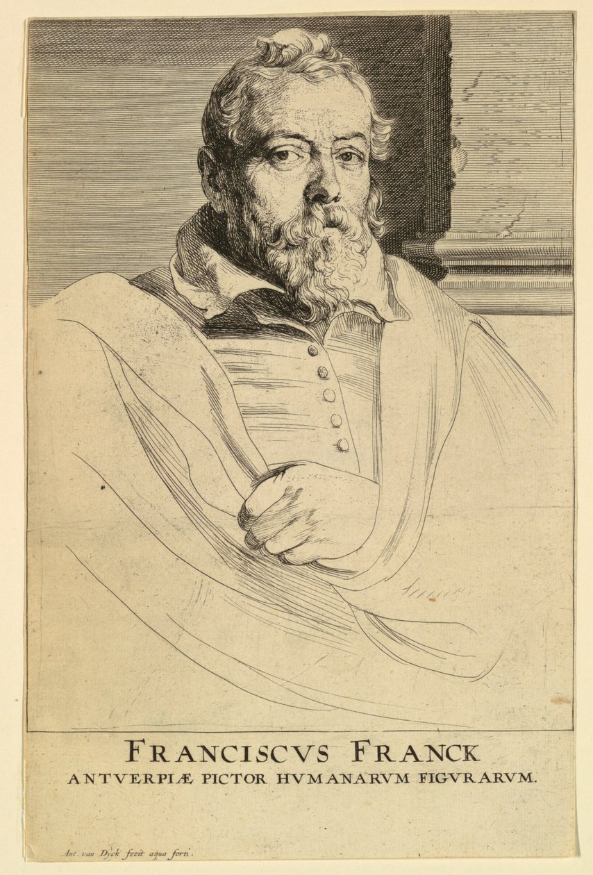 Retrato de Frans Francken, de Icones Principum Virorum de Anthony van Dyck