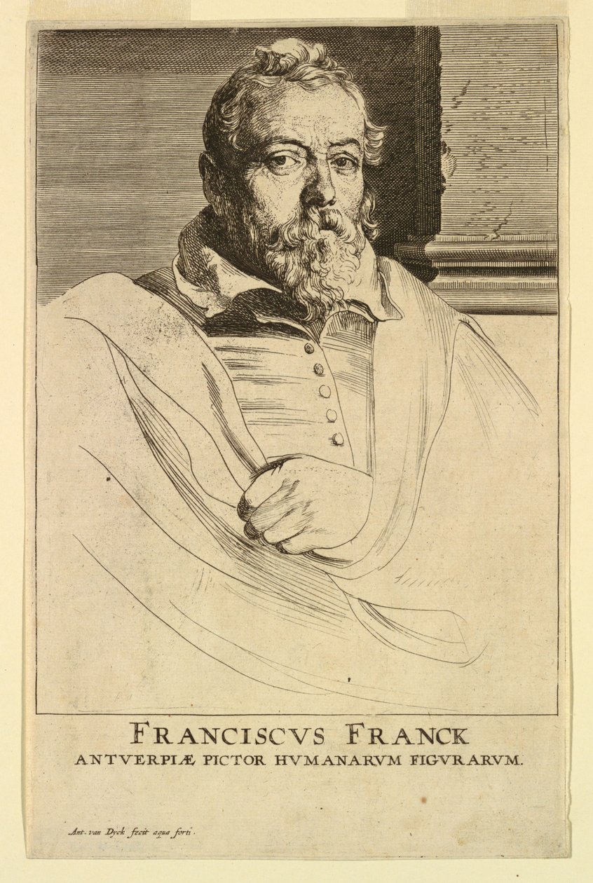 Retrato de Frans Francken, de los Icones Principum Virorum de Anthony van Dyck
