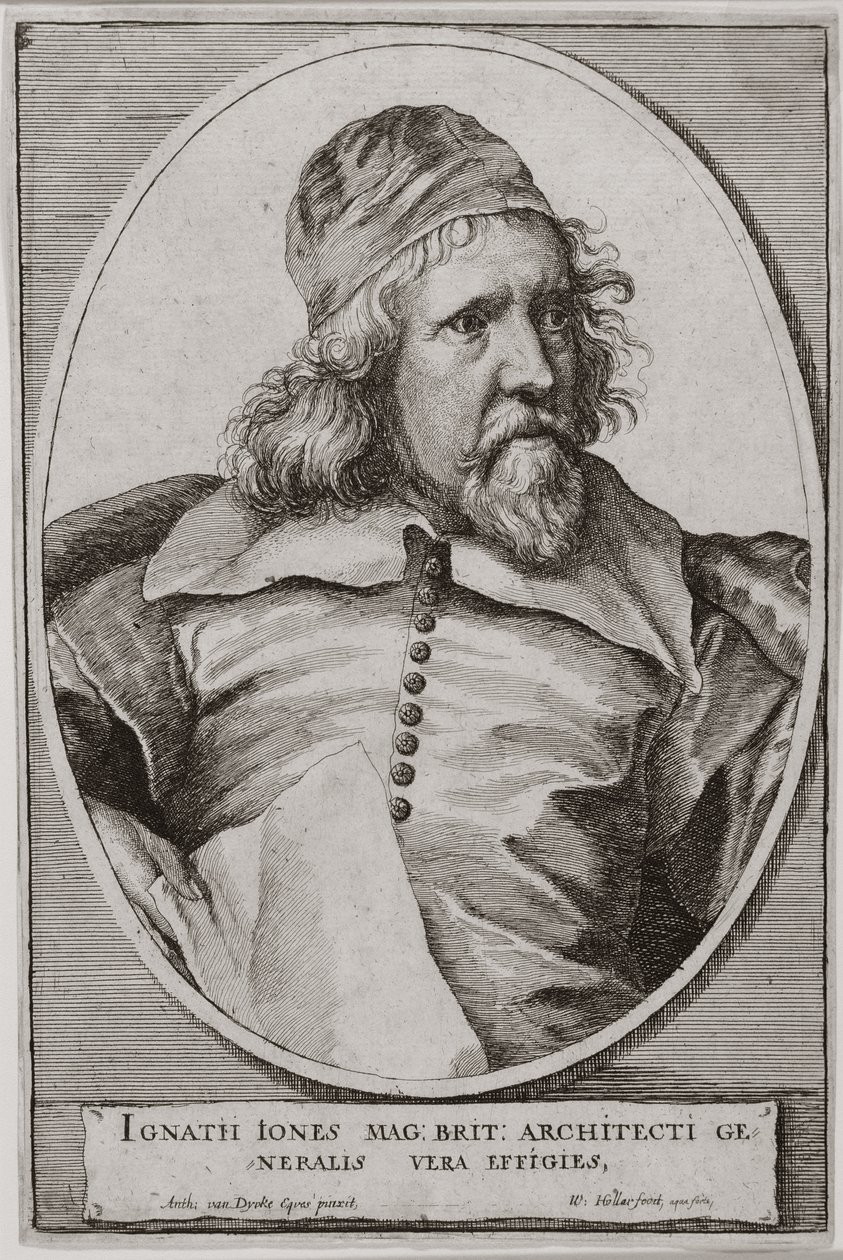 Retrato de Inigo Jones (1573-1652) grabado por Wenceslaus Hollar (1607-77) 1655 de Anthony van Dyck
