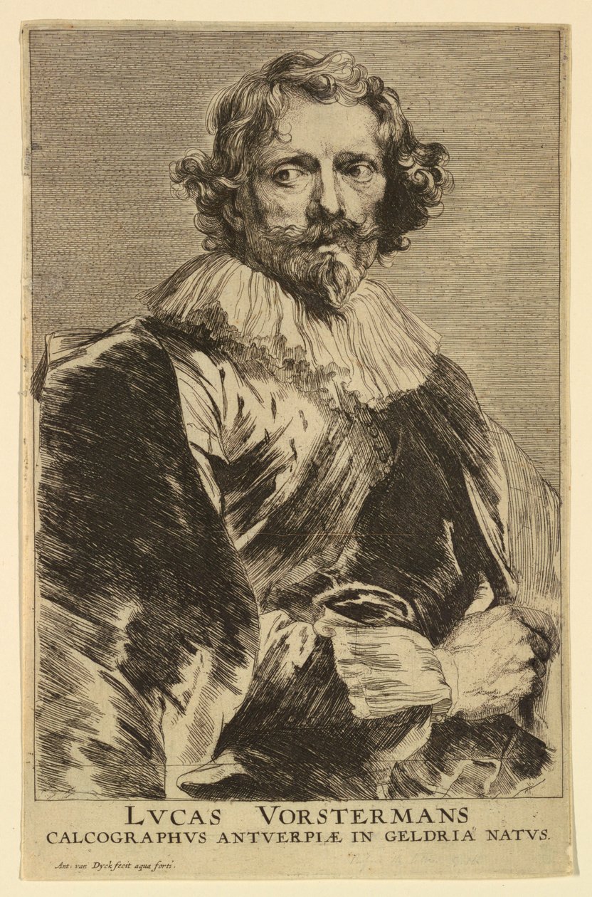 Retrato de Lucas Vorsterman I, de los Icones Principum Virorum de Anthony van Dyck