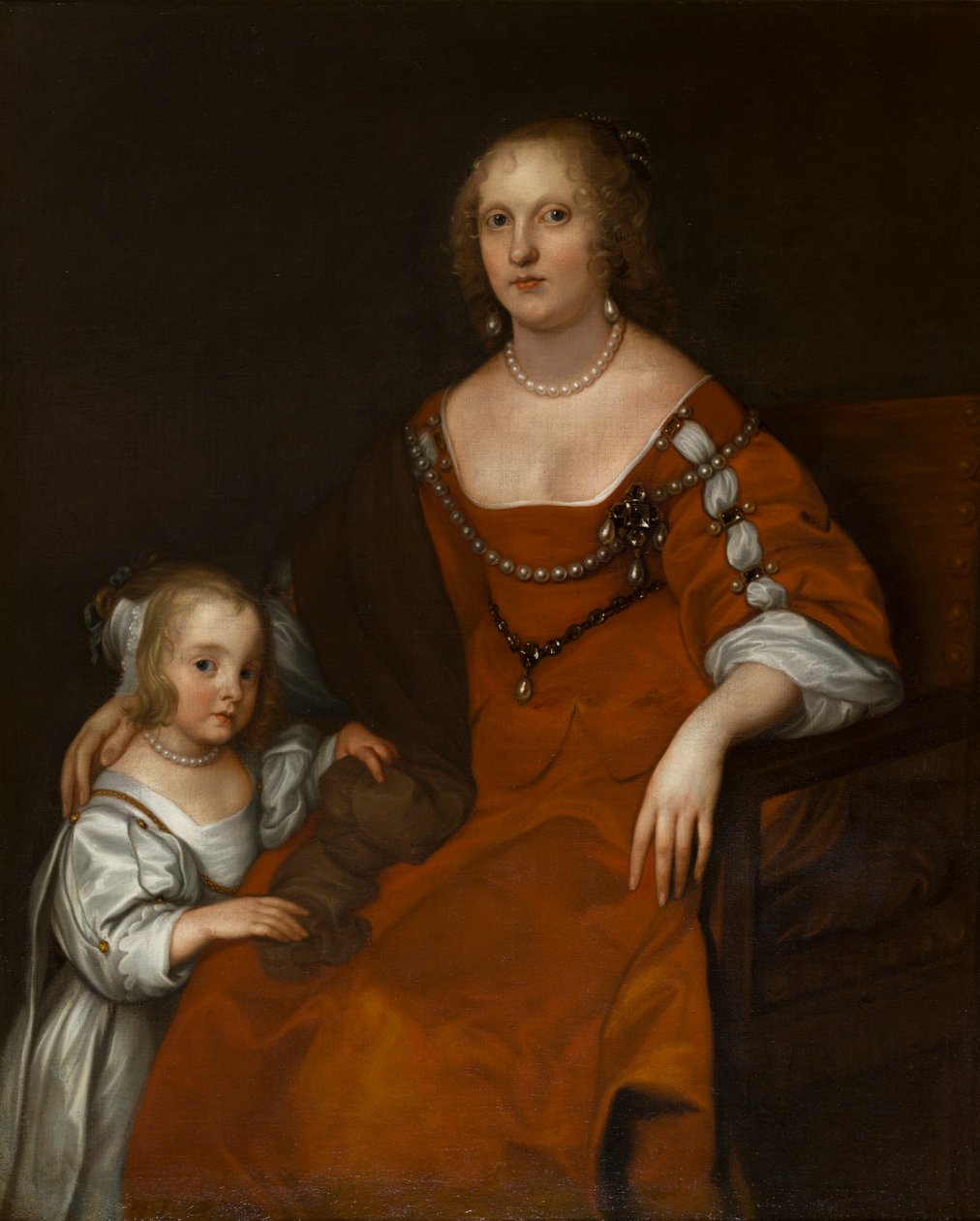 Retrato de Margaret Howard, condesa de Carlisle (1618-1664) y Lady Diana Russell, quien se convirtió en Lady Allington (1652-1701), c.1654-53 (óleo sobre lienzo) de Anthony van Dyck