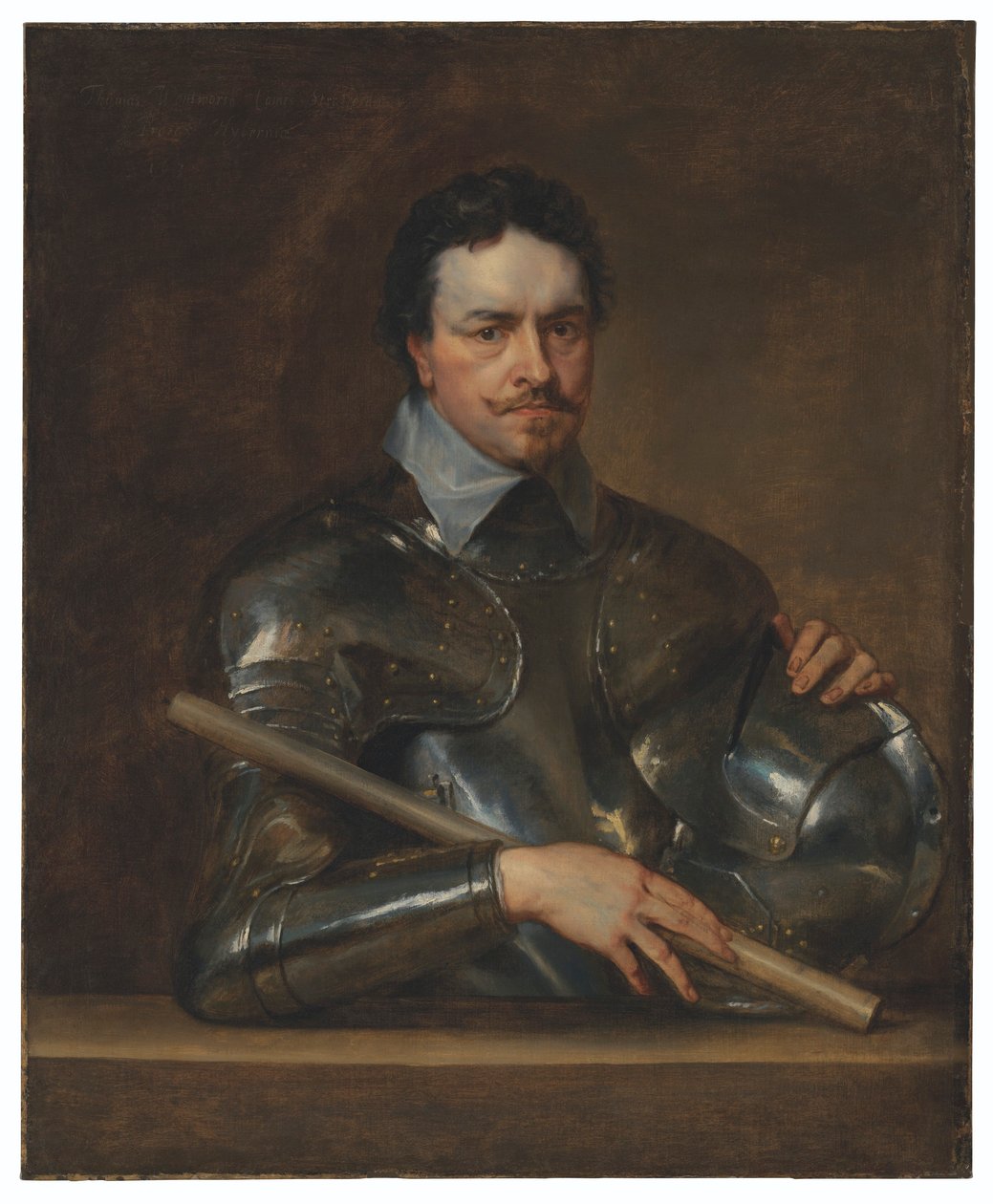 Retrato de Thomas Wentworth, I conde de Strafford (1593-1641), de medio cuerpo, con armadura de Anthony van Dyck