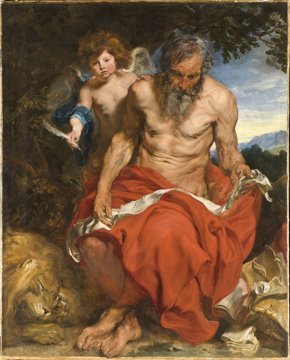 San Jerónimo meditando en el desierto de Anthony van Dyck
