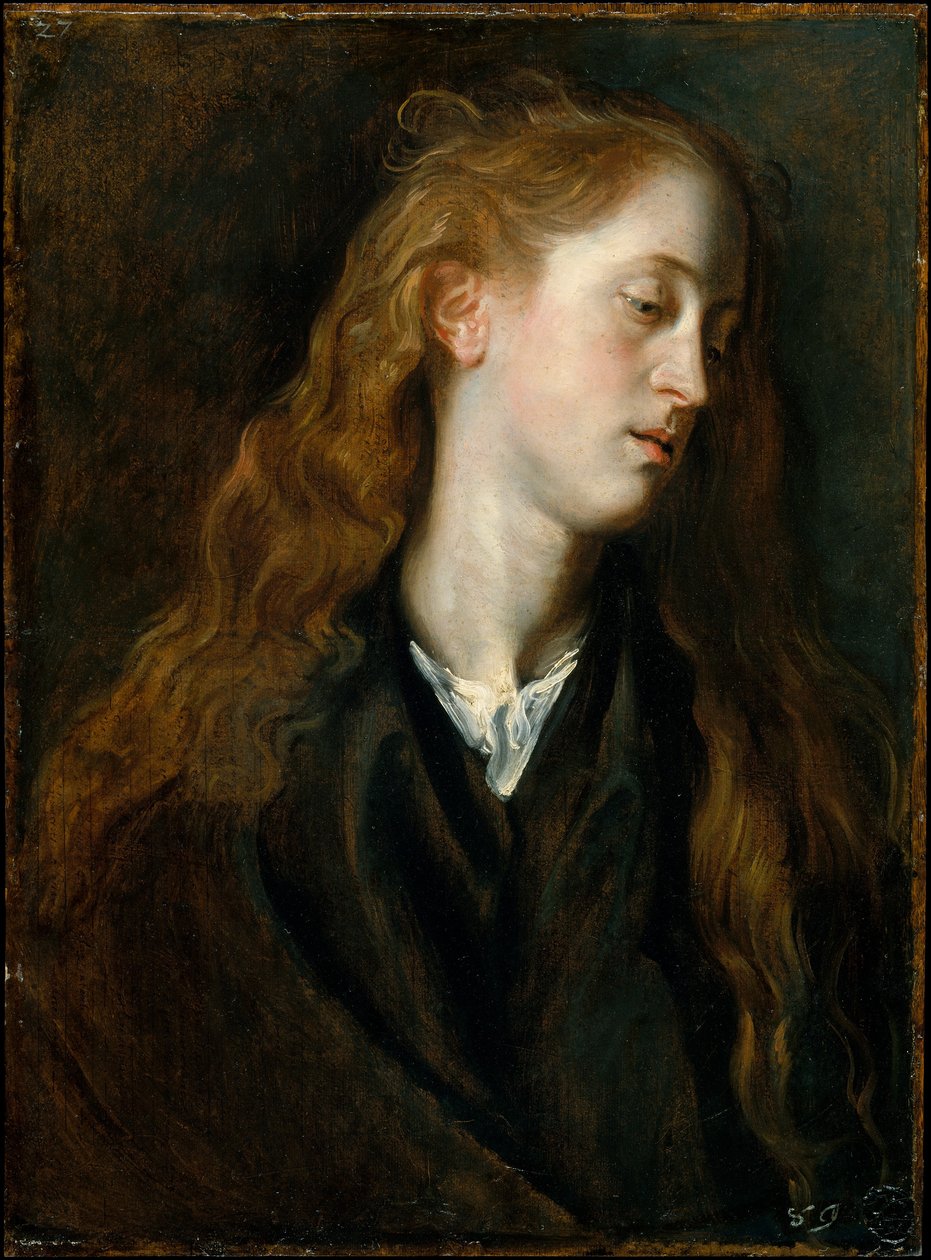 Estudio de cabeza de una joven de Anthony van Dyck
