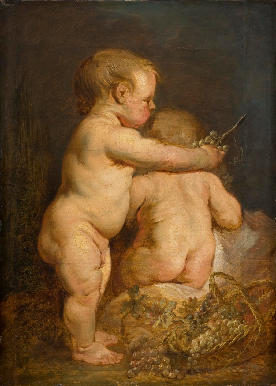 Dos niños desnudos con uvas, c.1630-40 de Anthony van Dyck