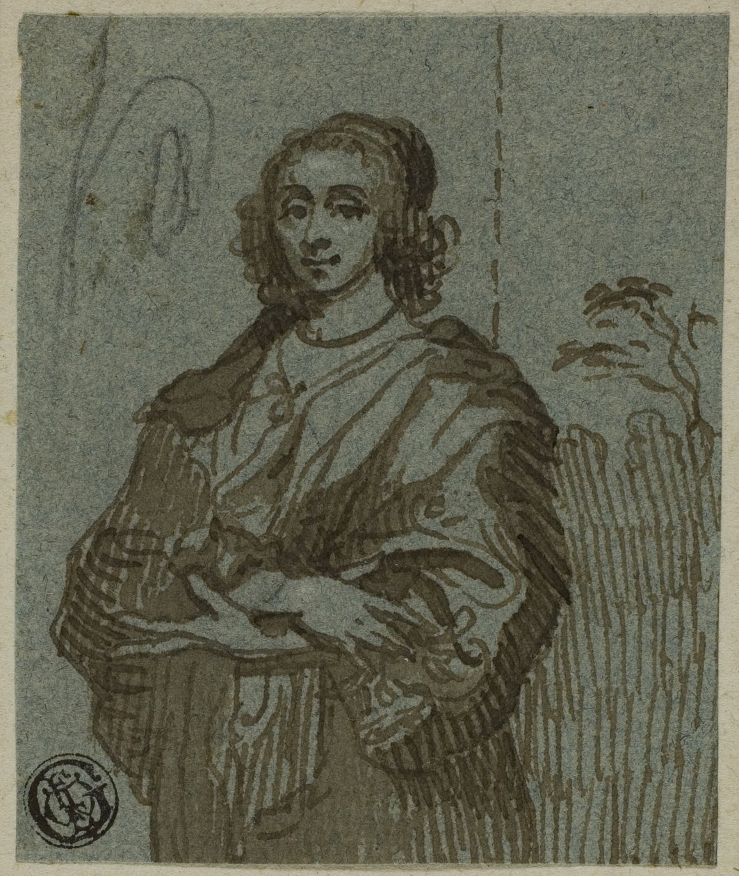 Mujer de tres cuartos de longitud con los brazos cruzados de Anthony van Dyck