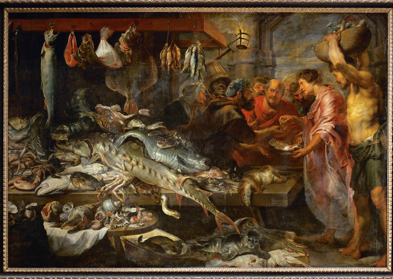 Un mercado de pescado, c.1618 (óleo sobre lienzo) de Anthony van & Snyders Frans (1579-1657) Dyck