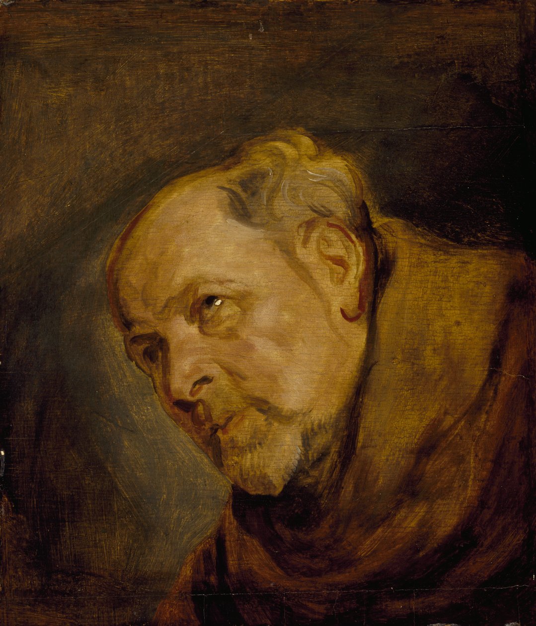 Cabeza de un monje (Jan Malderus, obispo de Amberes, como San Buenaventura) de Anthony van Dyck