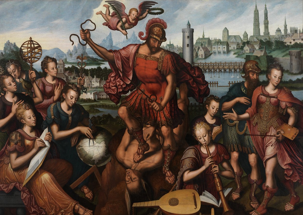 Marte, rodeado de las Artes y las Ciencias, vence a la Ignorancia de Anthuenis (1536 1613) Claeissins or Claeissens