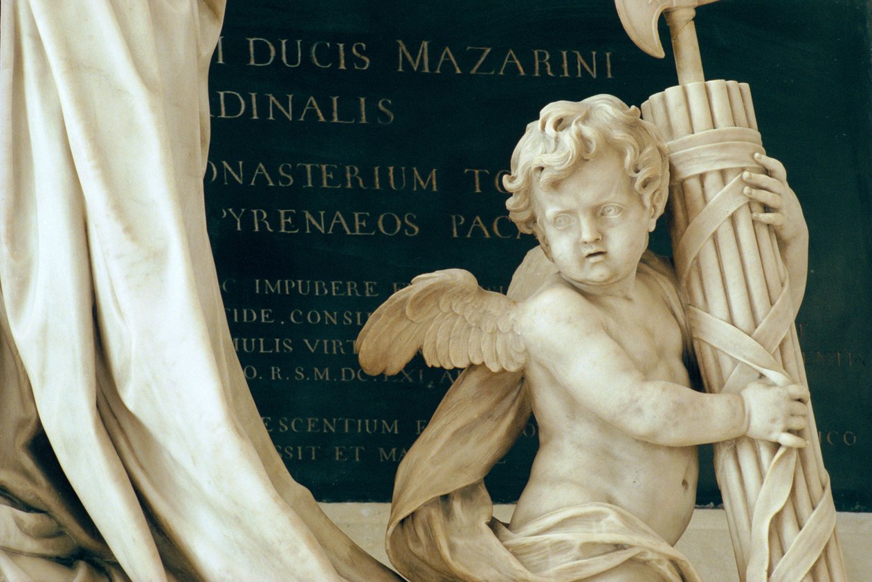 Detalle de la tumba del Cardenal Jules Mazarin 1602-61, 1689-93, en la Capilla de Antoine Coysevox