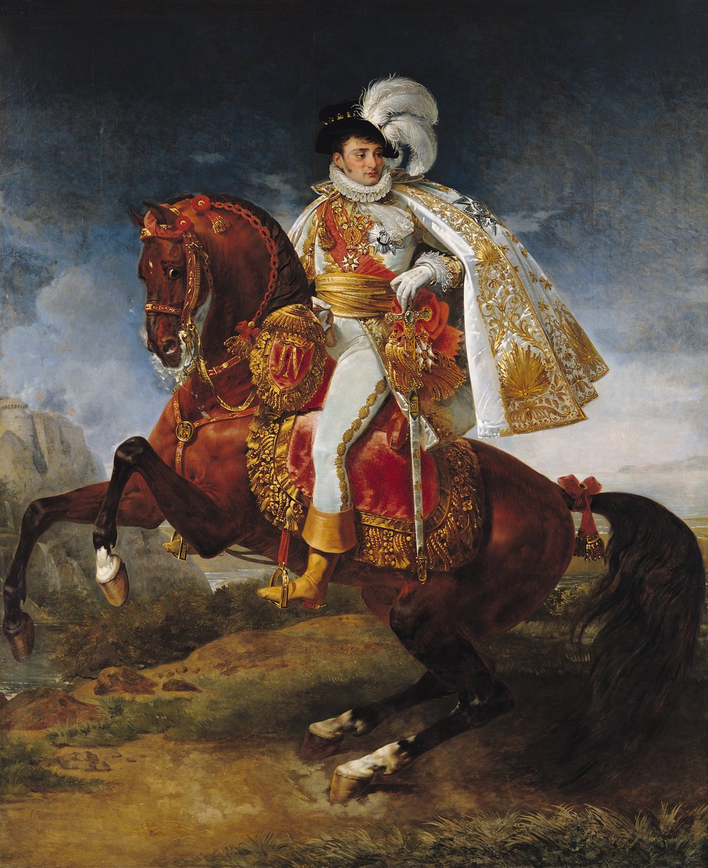 Retrato ecuestre de Jerome Bonaparte (1784-1860) 1808 de Antoine Jean Gros