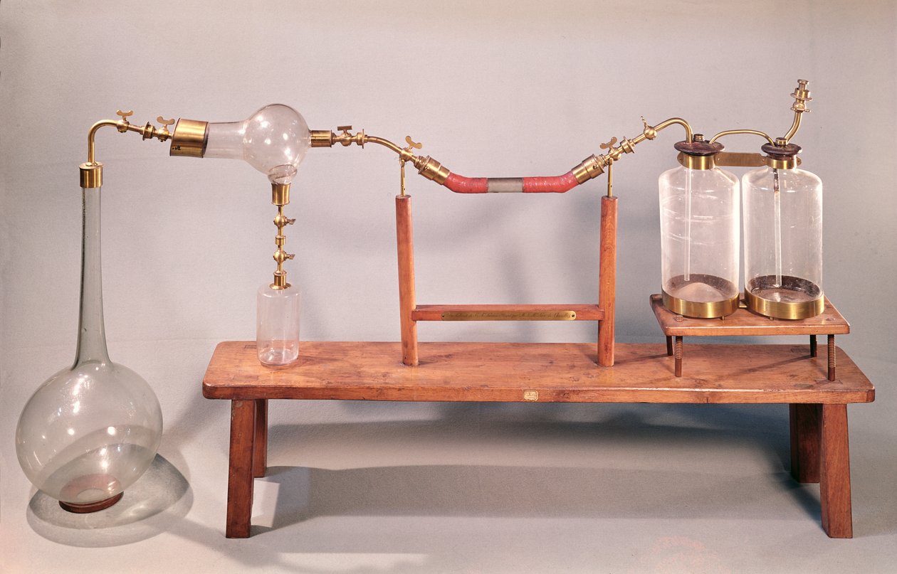 Aparato para estudiar la fermentación de Antoine Laurent de Lavoisier