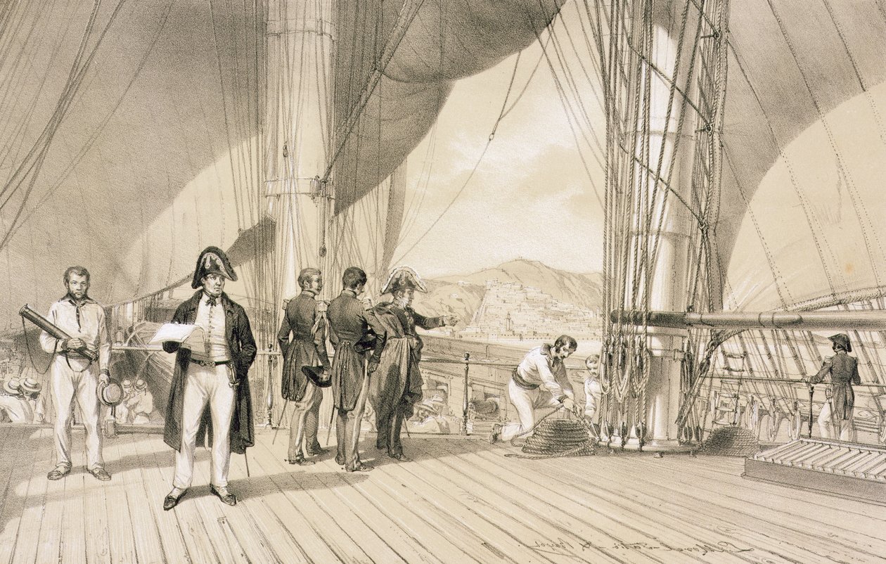 El Conde de Bourmont y el Almirante Duperre a bordo del l