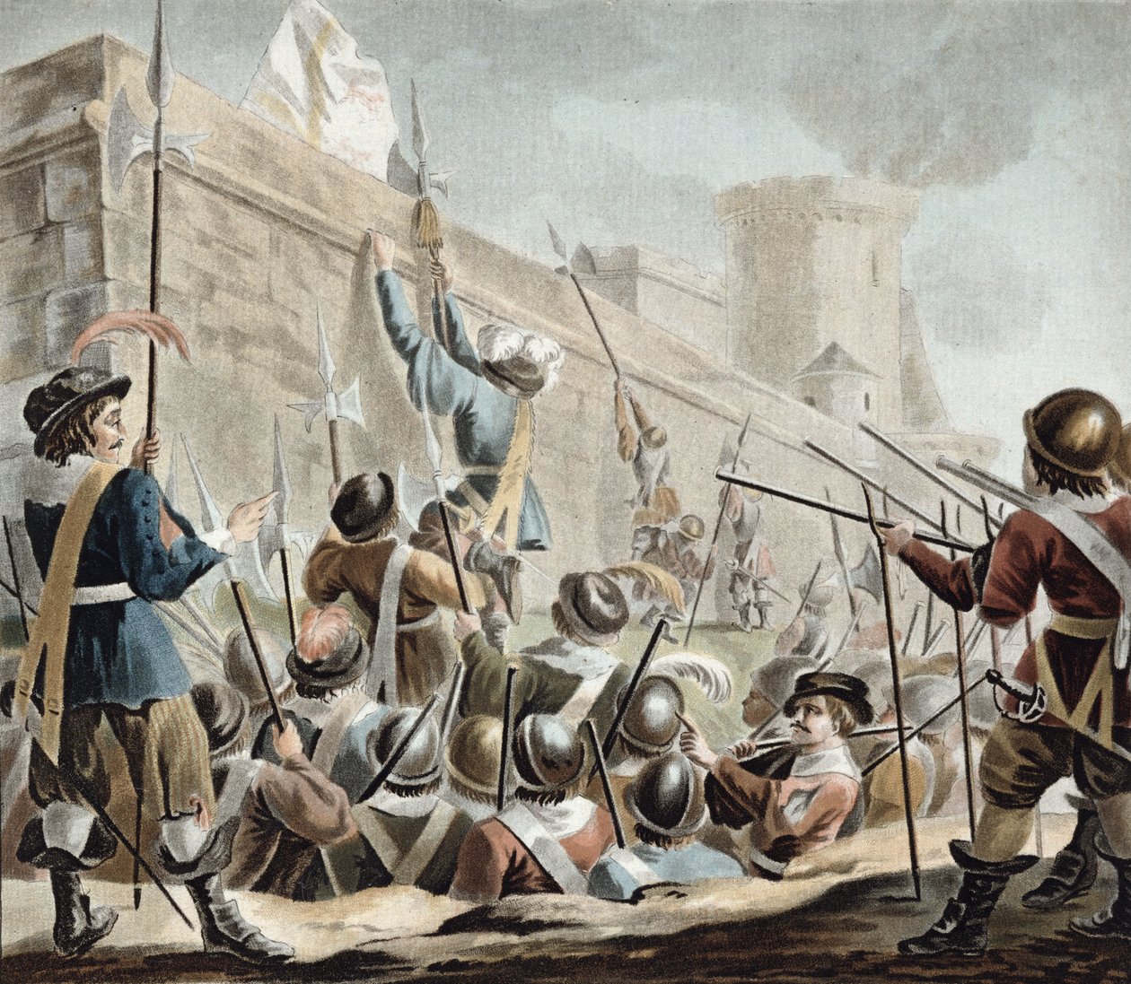 Ataque a Boulogne-Sur-Mer, grabado por Jean Baptiste Morret, 1788 de Antoine Louis Francois Sergent Marceau