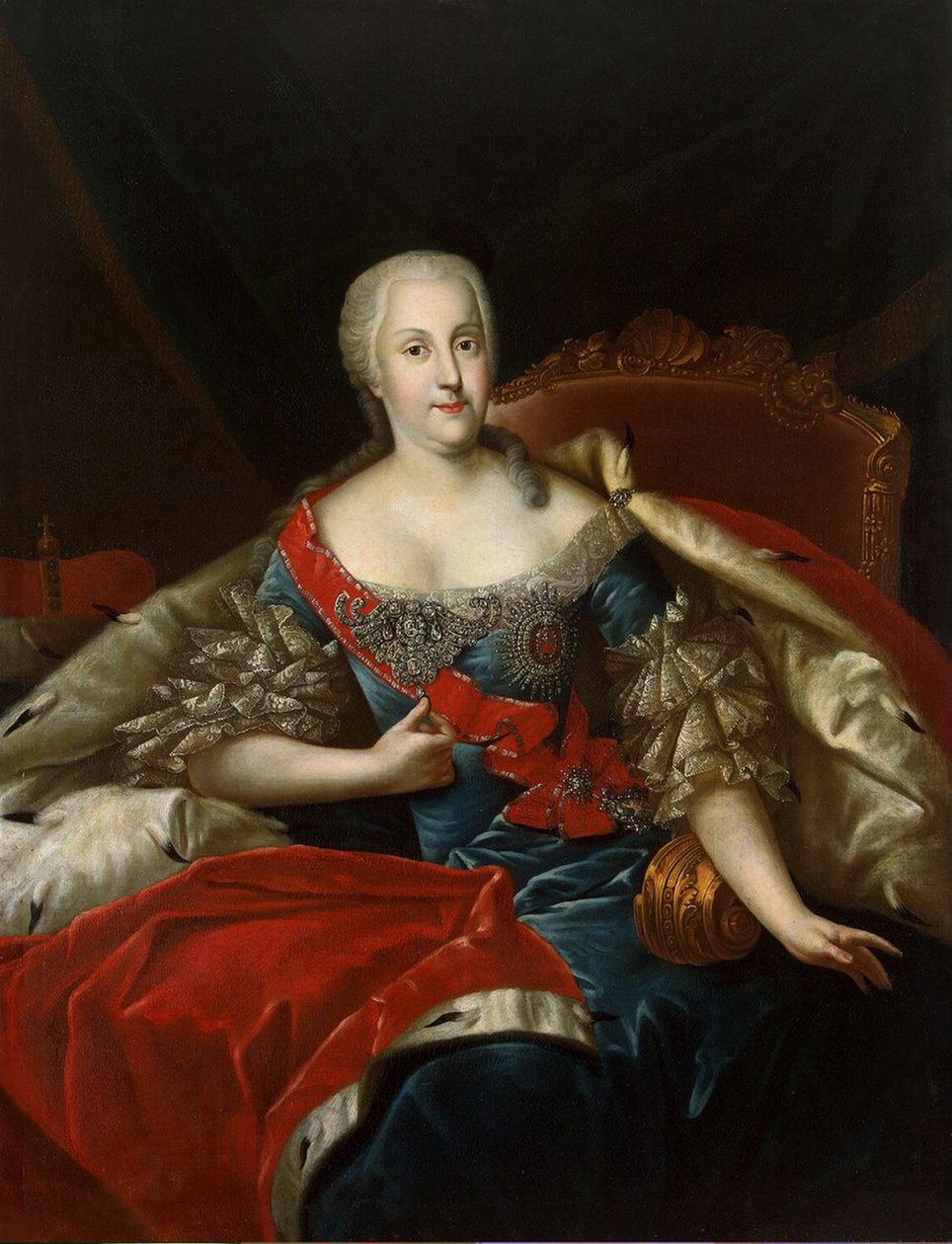 Retrato de Johanna-Elizabeth, Electora de Anhalt-Zerbst, c.1746 de Antoine Pesne