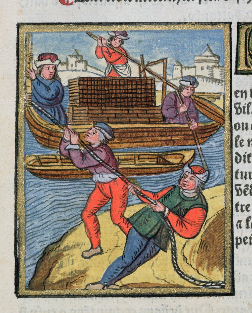 Transporte de madera en el río Sena, de 