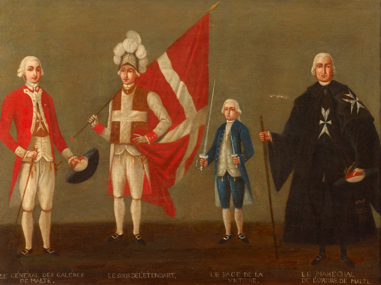 Dignatarios de la Orden de San Juan con Paje de la Victoria, c.1789-96 de Antoine de Favray