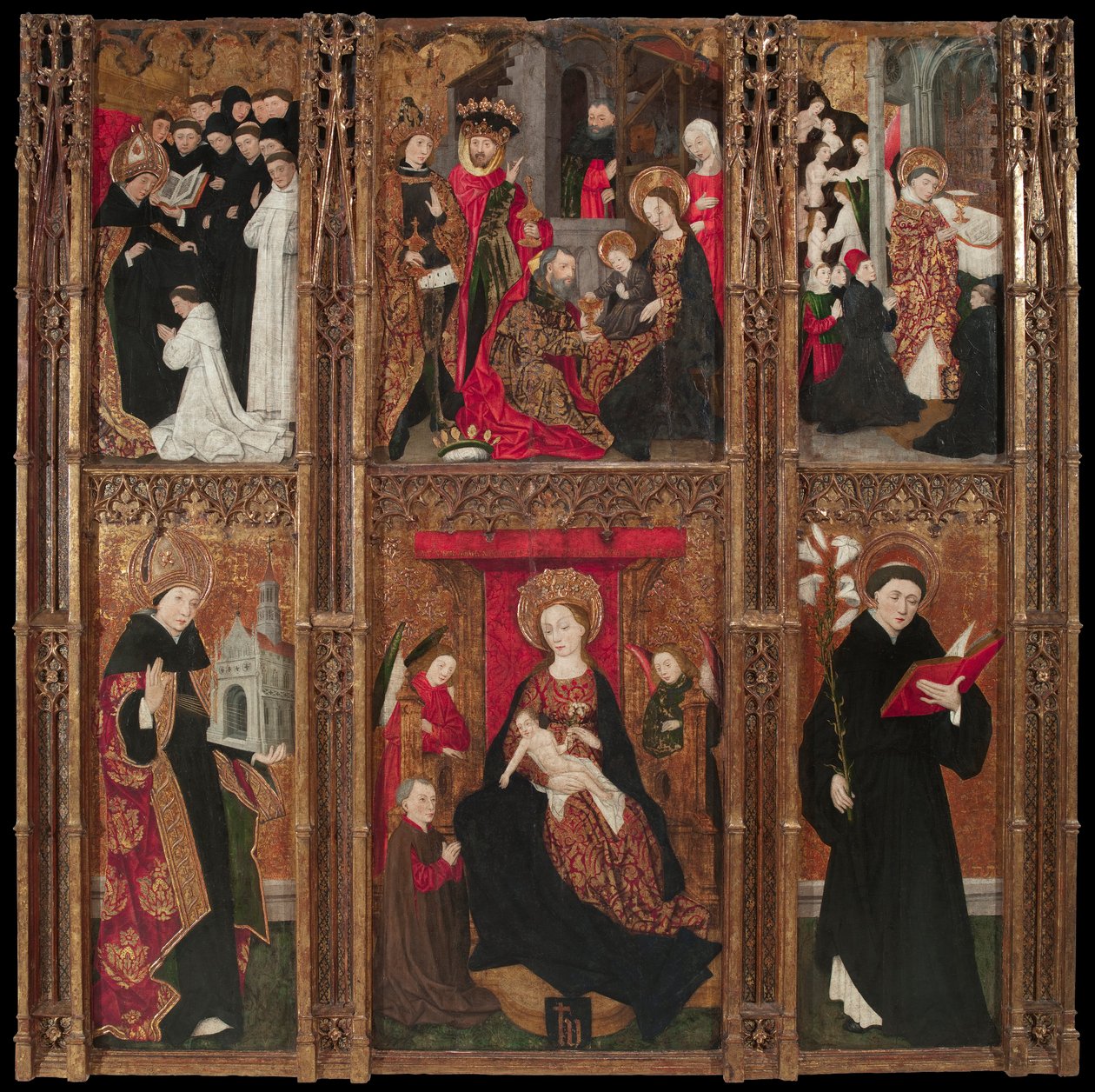 Retablo de la Virgen, San Agustín y San Nicolás de Tolentino de Antoine de Lonhy
