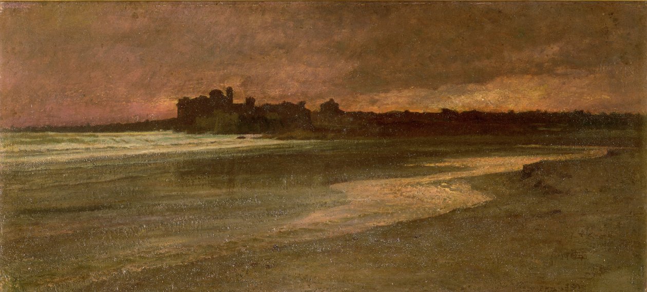 Nettuno, atardecer en la playa de Antoine Auguste Ernest Herbert or Hebert