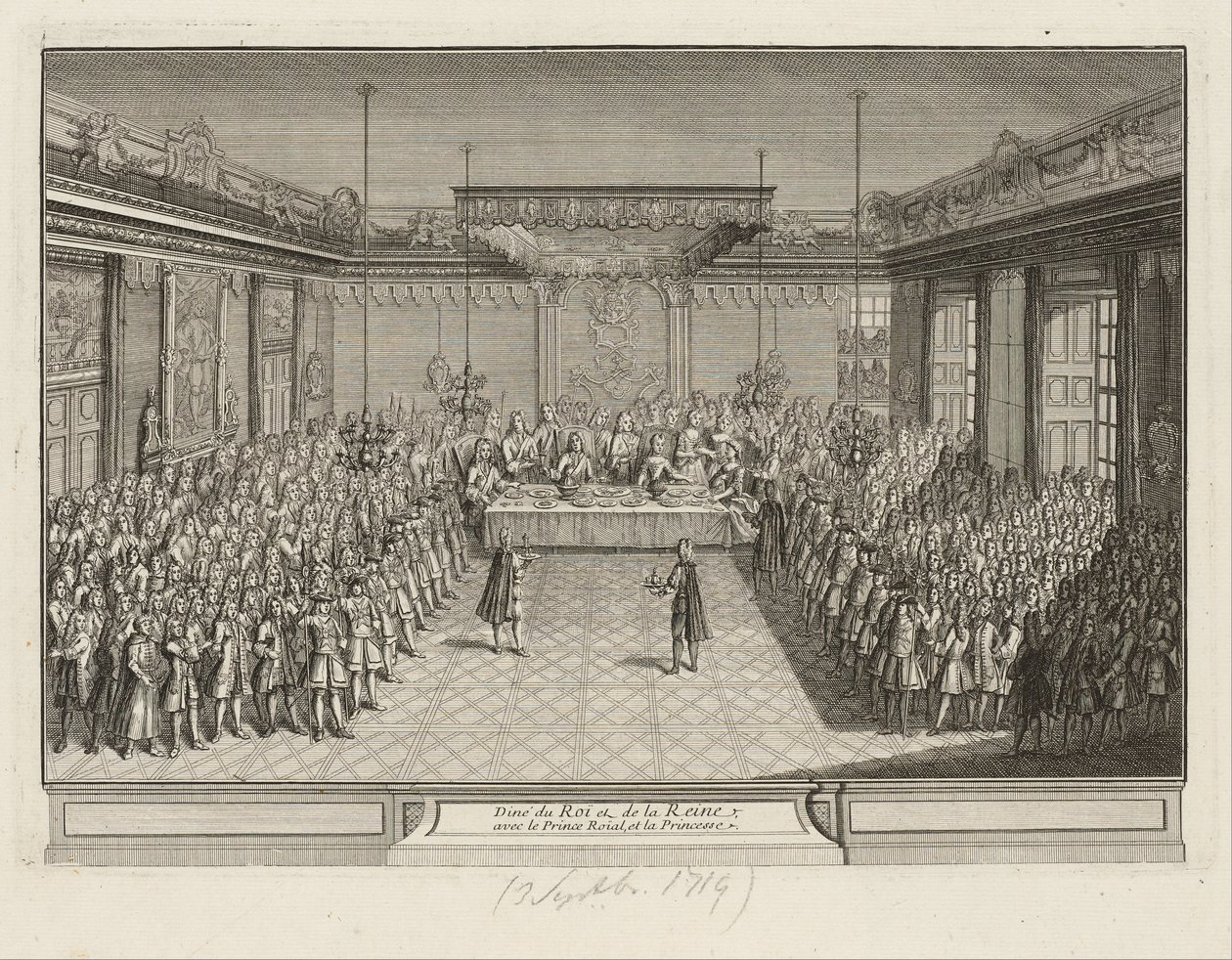 Banquete de Gala en el Salón de la Esquina del Palacio de Dresde el 3 de septiembre de 1719 de Antoine Aveline