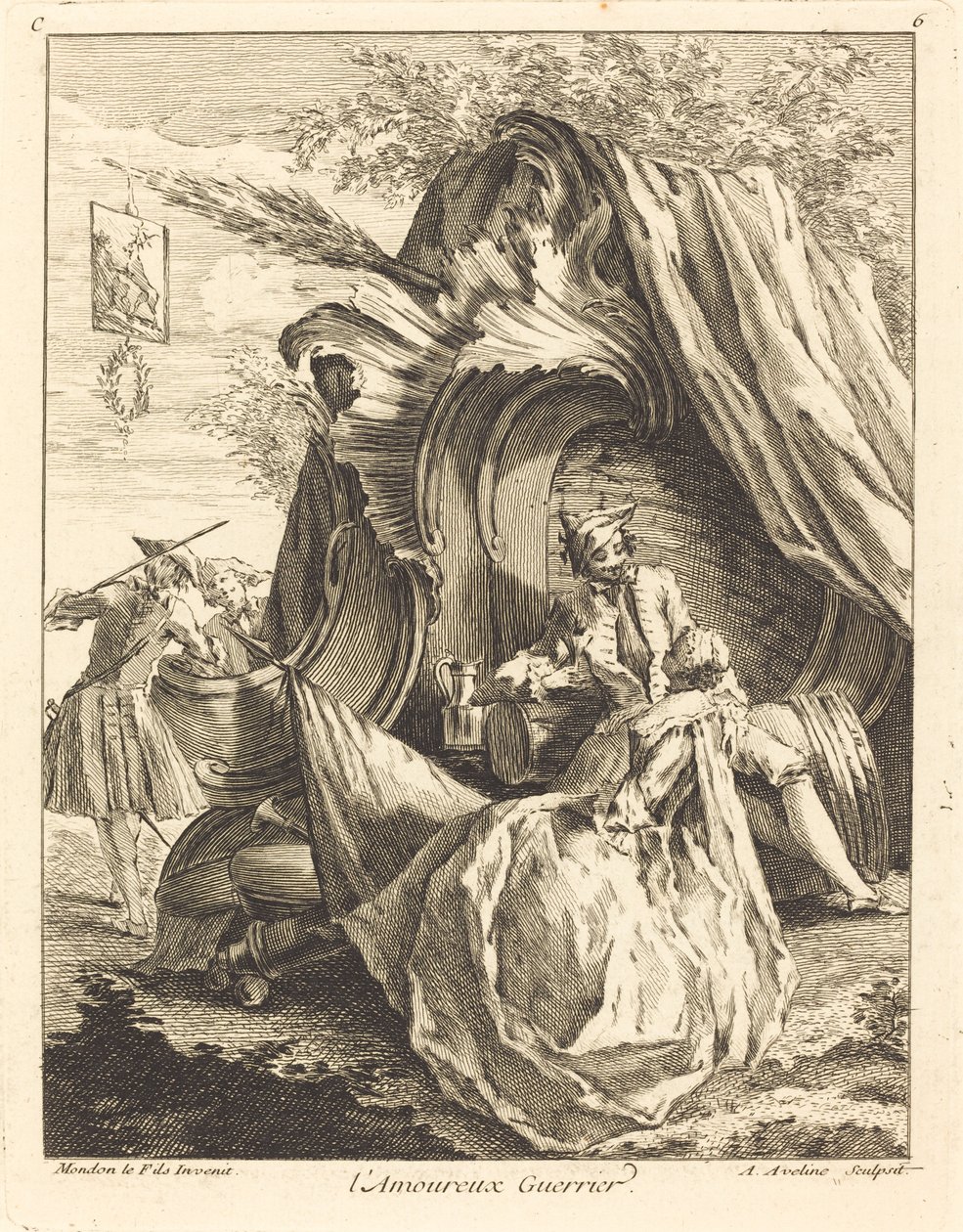 El Guerrero Enamorado, 1736 de Antoine Aveline