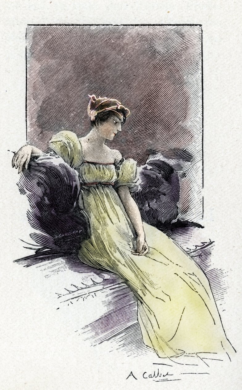Retrato de Josefina de Beauharnais (1763-1814) en el momento de su encuentro con Napoleón Bonaparte (1769-1821) hacia 1795 (Retrato de Josefina de Beauharnais justo antes de su matrimonio con Napoleón Bonaparte de Antoine Calbet