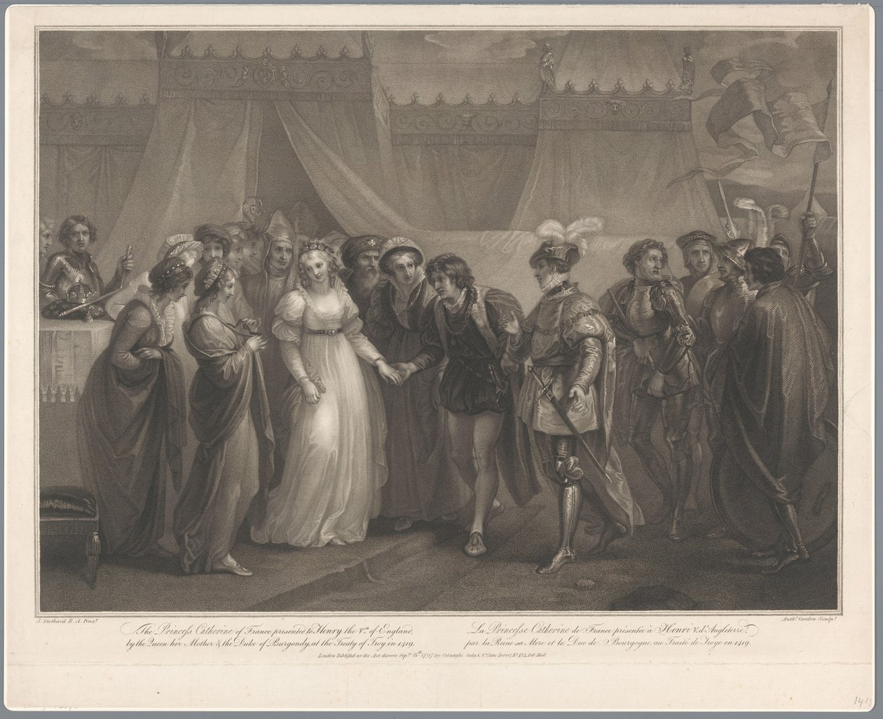 Catherine van Valois en koning Hendrik V van Engeland, 1420 La princesa Catalina de Francia presentó a Enrique V de Inglaterra (...) en 1419 / La Princesse Catherine de France (...) (título sobre objeto) de Antoine Cardon