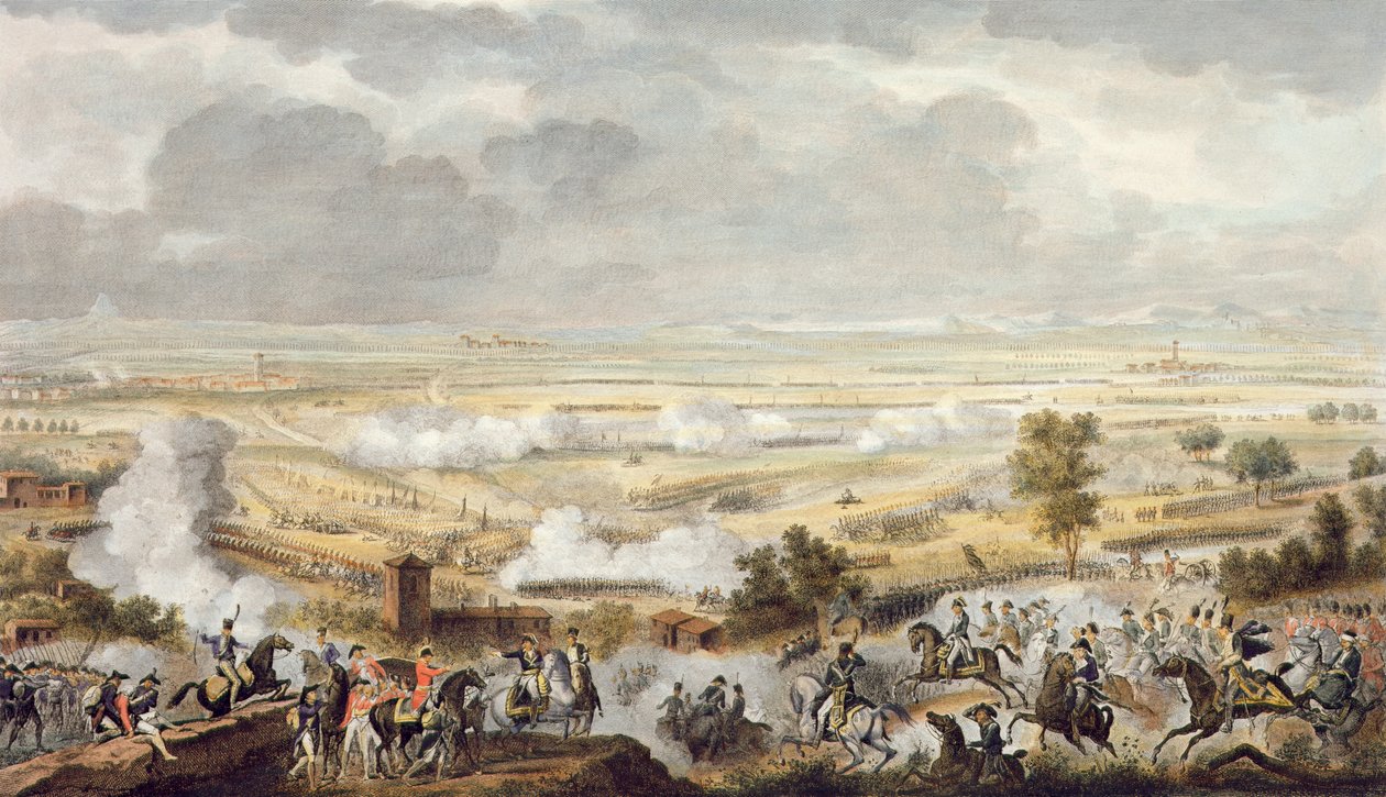 La batalla de Marengo, 23 Prairial, Año 8 (12 de junio de 1800) grabado por Jean Duplessi-Bertaux (1747-1819) de Antoine Charles Horace Vernet