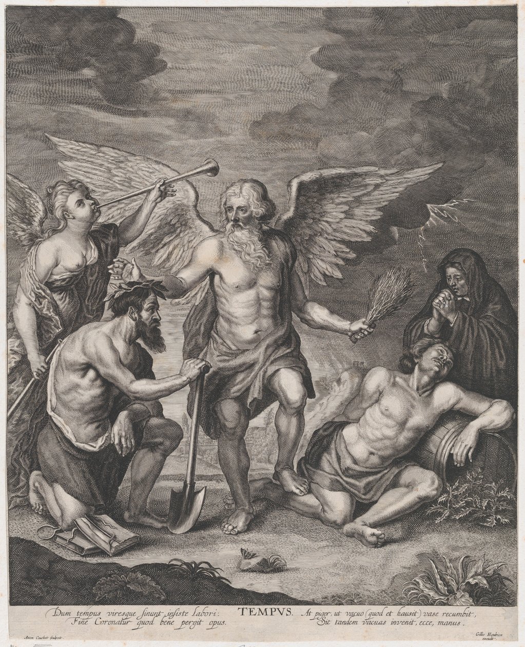 El tiempo coronando el empleo y castigando la ociosidad, ca. 1650-77 de Antoine Couchet
