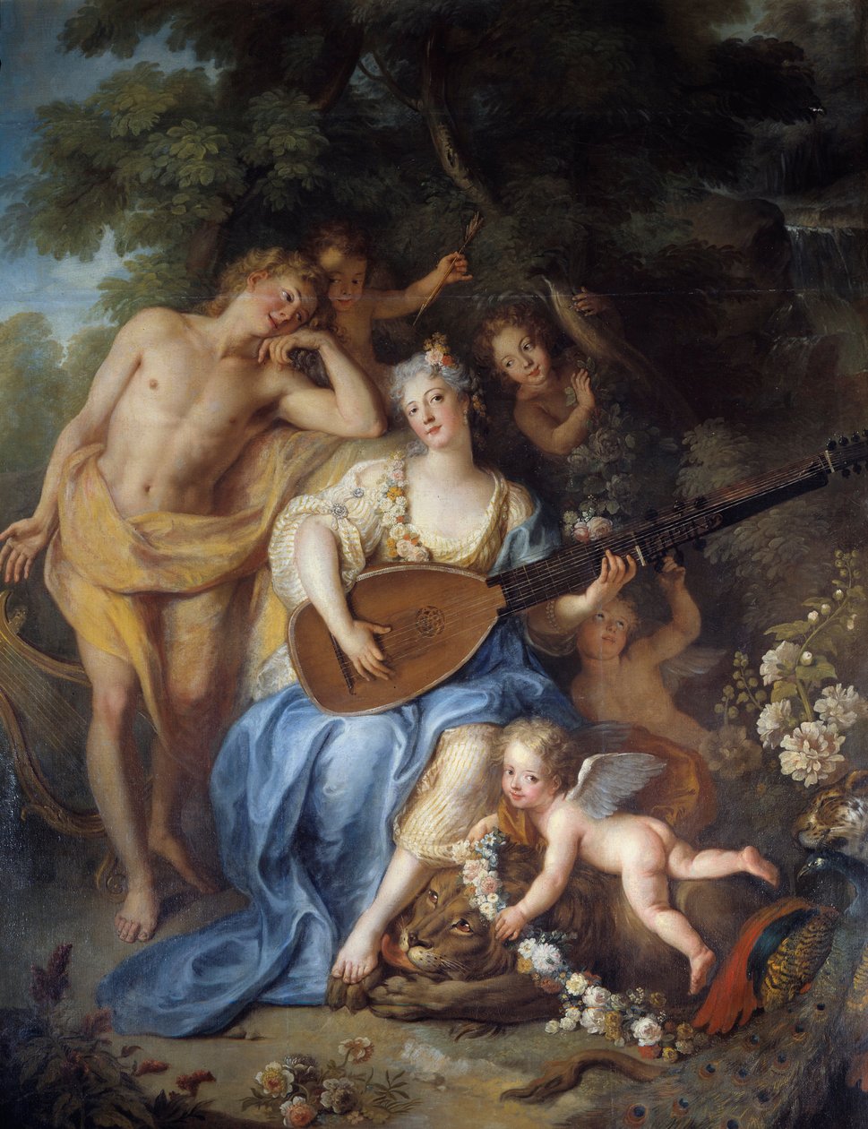 (detalle) Retrato de la Duquesa de Villars, nacida Angelique de Varangeville de Antoine Coypel