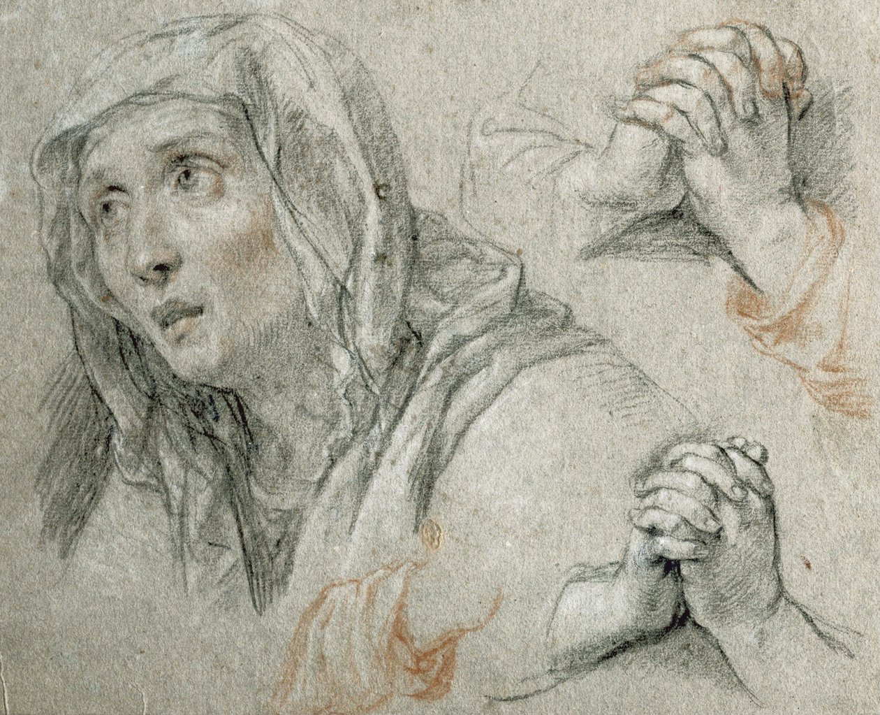 Estudios para la figura de la Virgen de Antoine Coypel