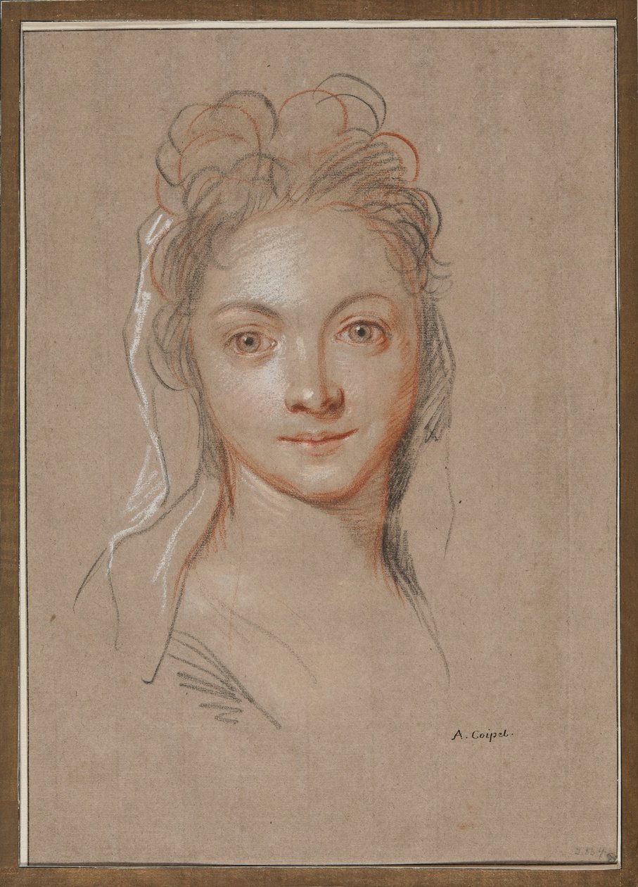 Mujer joven de frente de Antoine Coypel