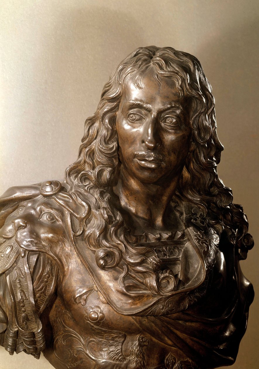Busto en bronce de Luis II de Borbón, Príncipe de Condé conocido como el Gran Condé (1621-1686). Escultura de Antoine Coysevox (1640-1720) Siglo XVII de Antoine Coysevox