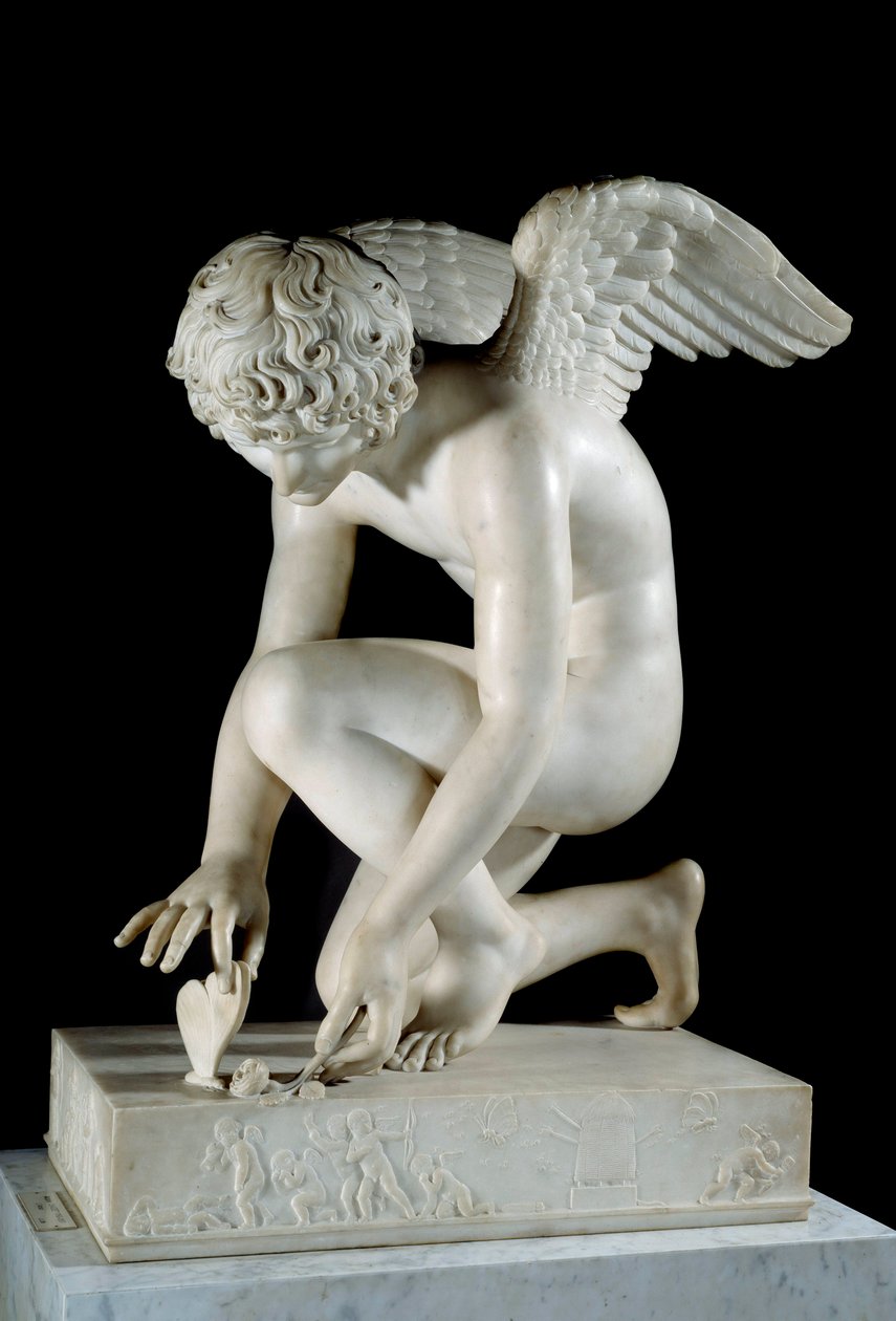 El Amor o "El Amor tomando una mariposa" Escultura de mármol de Antoine Denis Chaudet (1763-1810) 1817 París, Museo del Louvre de Antoine Denis Chaudet