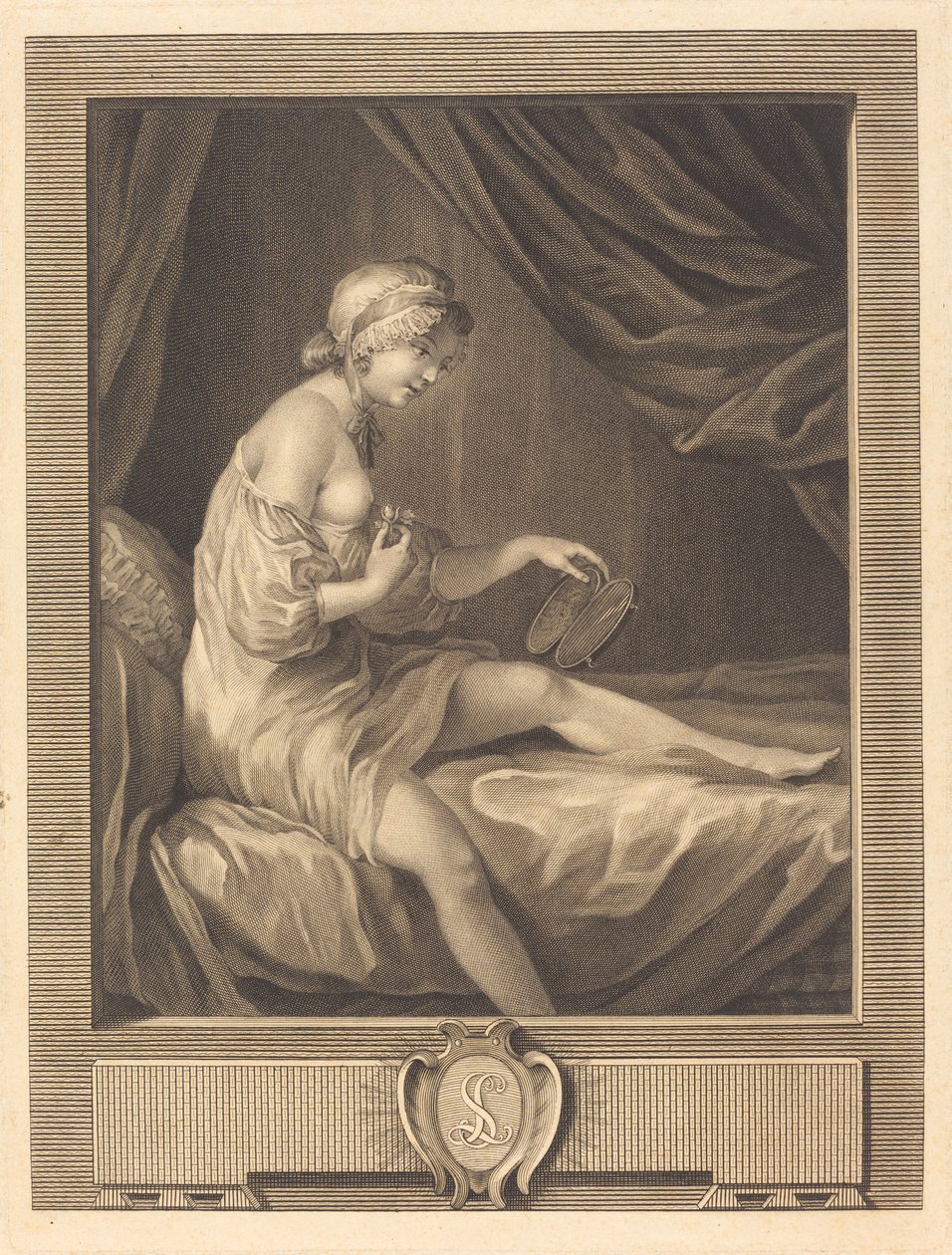 La comparación del botón de rosa de Antoine Francois Dennel after Gabriel Jacques de Saint Aubin