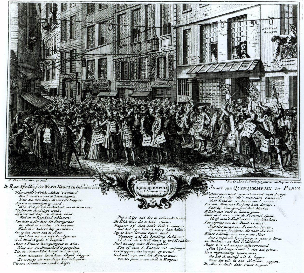 Rue Quinquempoix en 1720 de Antoine Humblot