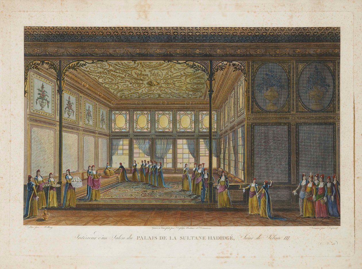 Interior en el Palacio de la Princesa Hatice Sultan, media hermana del Sultán Selim III de Antoine Ignace Melling