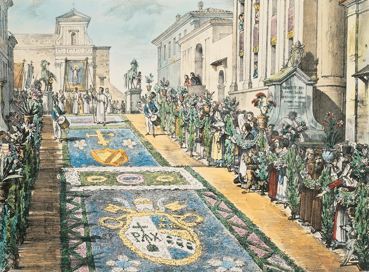 Exhibición floral, Genzano en 1817 de Antoine Jean Baptiste Thomas