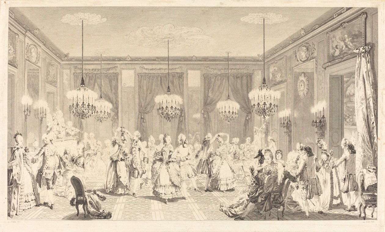 El baile de Antoine Jean Duclos after Augustin de Saint Aubin