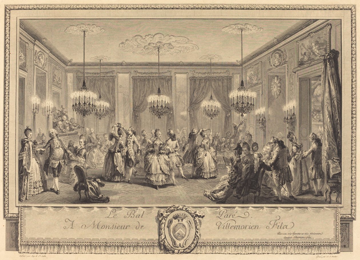 El baile de gala de Antoine Jean Duclos after Augustin de Saint Aubin