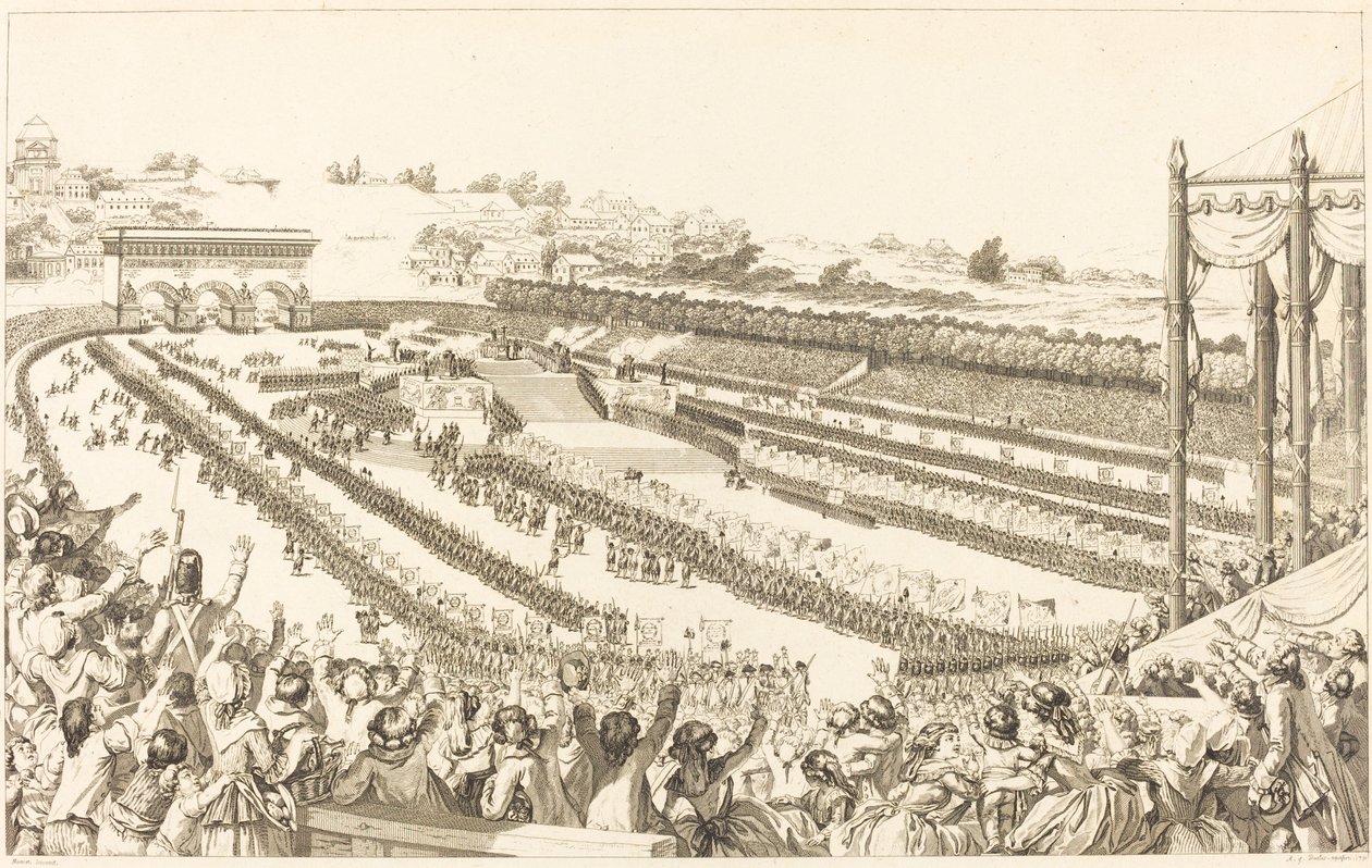 Federación General de Franceses en el Campo de Marte el 14 de julio de 1790 de Antoine Jean Duclos after Charles Monnet