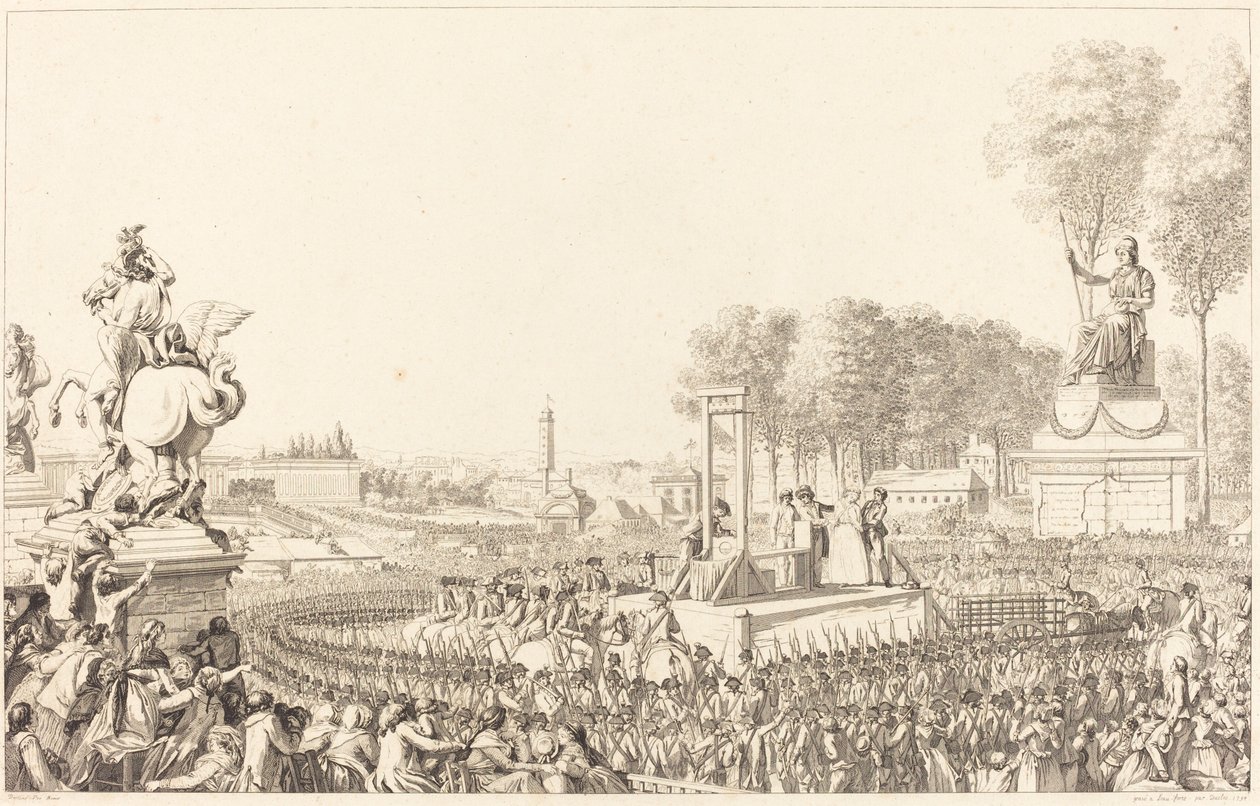 Jornada del 16 de octubre de 1793, la muerte de María Antonieta de Antoine Jean Duclos after Charles Monnet